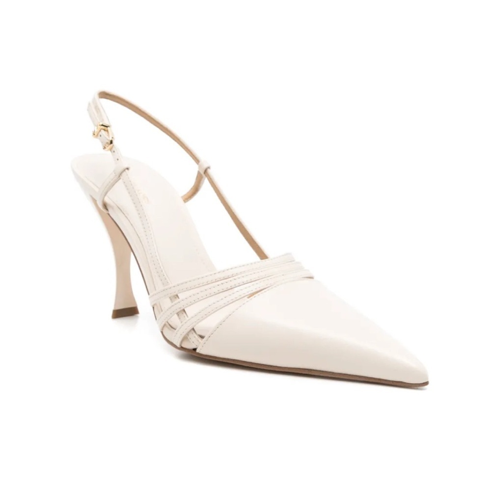Michael Michael Kors Haisley Slingback Pumps Leather Nude Size U.S. 9
